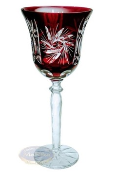 Rubinowe kryształowe kieliszki do wina 280 ml