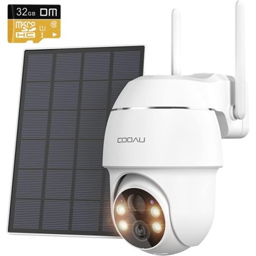 OBROTOWA KAMERA ZEWNĘTRZNA SOLARNA WIFI 5MPx 32GB