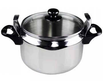 СКОРОВАРКА ZILNER 7 л СТАЛЬ + СТЕКЛЯННАЯ КРЫШКА