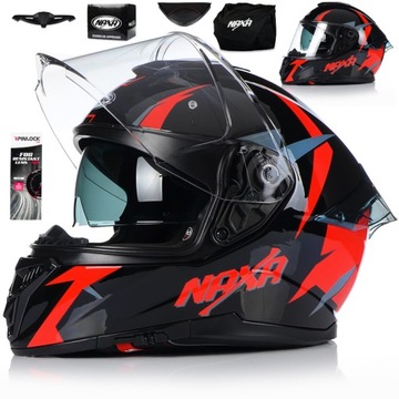 Kask motocyklowy Naxa F27/E blenda+pinlock M