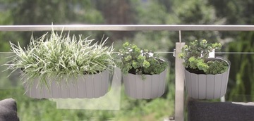 Балконный цветочный горшок для перил Антрацит 38.5c