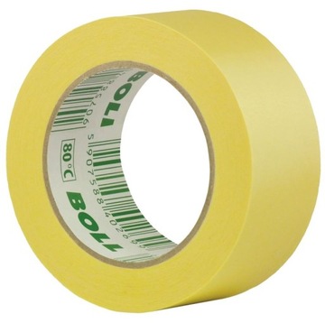 BOLL TAŚMA PAPIEROWA LAKIERNICZA MALARSKA MASKUJĄCA ŻÓŁTA DO 80°C 50MM 50M