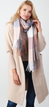 БОЛЬШОЙ ШАРФ В КЛЕТКУ ШАРФ CHANNEY С бахромой узор 1