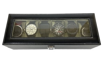 Коробка-шкатулка для часов 6 шт. черные часы 8,3х30,5 SU-025