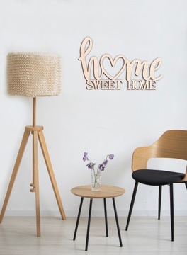 ozdoba drewniana na ścianę do domu napis drewniany HOME SWEET HOME 47x29 cm