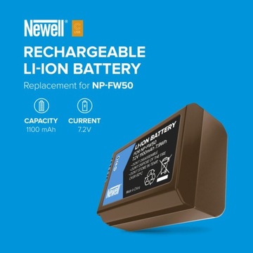 BATERIA AKUMULATOR NEWELL NP-FW50 do Sony A7 A7r A7s A7II NA USB-C