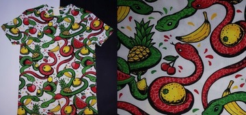 Koszulka męska T-shirt XL węże owoce reserved