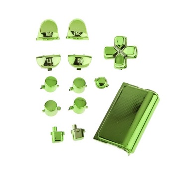Chrome Plating Buttons Housing and Touchpad for PS4 Controller Shell Green