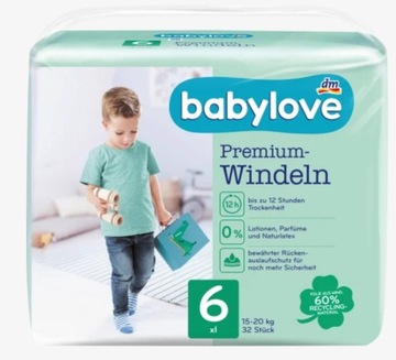 Babylove Pieluchy 6XL 15kg-20kg 32szt