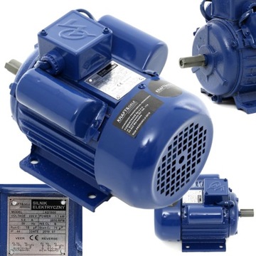 SILNIK ELEKTRYCZNY 1,1KW 220V 2810rpm SOLIDNY JEDNOFAZOWY 16mm wałek