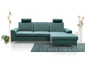 NAROŻNIK SOFA NAROZNA WYGODNA REGULOWANE ZAGŁÓWKI 255X90X104 Saleen