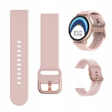 PASEK OPASKA UNIWERSALNA DO SMARTWATCH GUMOWA ZEGAREK 20mm PUDROWY RÓŻ