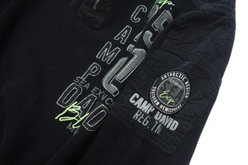 CAMP DAVID Męski Czarny Sweter Half Zip Logo Napisy r. XXL / XXXL