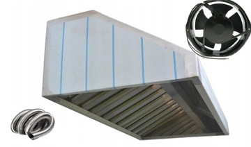 Okap Gastronomiczny 100x70x40 Filtry Wentylator RURA Nowy