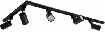 Zestaw 5x SPOT lampa GU10 na szynę 1f SZYNOPRZEWÓD szyna 1m + 2m + narożnik