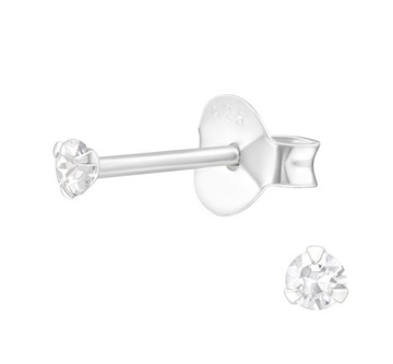 SREBRO 925 kulka kolczyk KULKI 2 mm sztyft 1sztuka