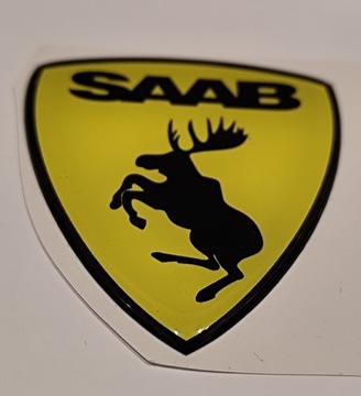 На наклейке SAAB MOOSE 3D изображен сумасшедший лось 503.