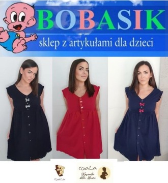 Coala Basia koszula do karmienia czarna gładka rozmiar 4XL