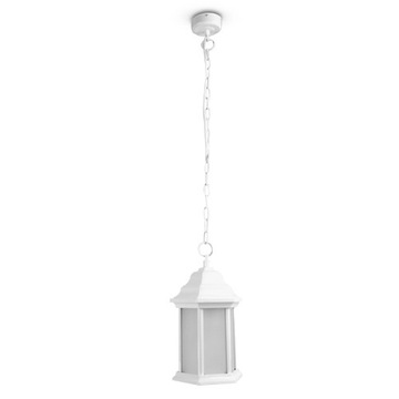 Lampa wisząca ogrodowa biała zewnętrzna E27