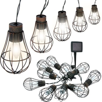 СОЛНЕЧНАЯ ГИРЛЯНДИЯ СВЕТОДИОДНАЯ САДОВАЯ ЦЕПЬ ЛОФТ ДЕКОРАТИВНАЯ СОЛНЕЧНАЯ ПАНДЕЛЬ