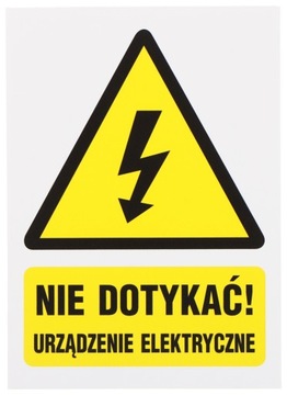 NAKLEJKA NIE DOTYKAĆ URZĄDZENIE ELEKTRYCZNE OBO-01DE