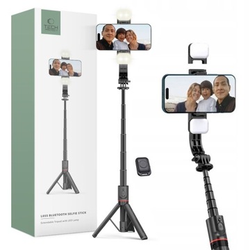 KIJEK SELFIE STATYW TRIPOD BLUETOOTH LAMPA LED VLOG DO IPHONE 12 13 14 15