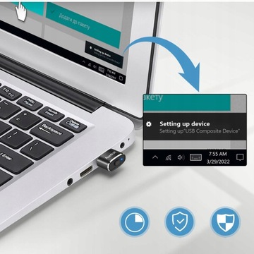Symulator myszki ruchu myszy mysz jiggler USB praca zdalna z 3 trybami
