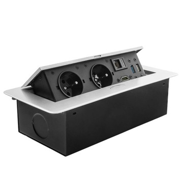 Gniazdo Blatowe Meblowe Przedłużacz Biurowy USB HDMI Spacetronik SPS-D26S