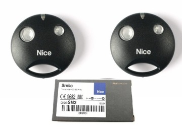 Piloty Nice SMILO SM2 2kanałowe 2szt dwupak nowe bateria 433,92Mhz oryginał