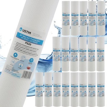 Sada 20 ks pěnových vložek do vodního filtru 20 mikronů 10" Ustm