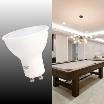 СВЕТОДИОДНАЯ ЛАМПА GU10 8 Вт = 70 Вт ТЕПЛЫЙ ЦВЕТ 3000 К ЭФФЕКТИВНОСТЬ БЕЗ МИГАНИЯ