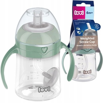 Lovi Pierwszy kubek z obciążoną słomką 150ml Green