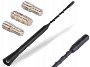 MASZT ANTENA RADIOWA SAMOCHODOWA do SAMOCHODU AUTA + 3x GWINT BAT 24cm