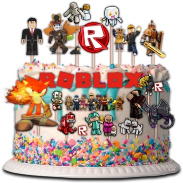 TOPPER ROBLOX NA TORT BABECZKI POSTACI 18 sztuk
