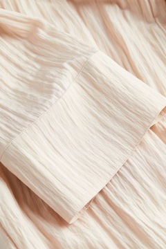 Sukienka beżowa H&M midi drapowana luźna letnia 86% wiskoza 36/38