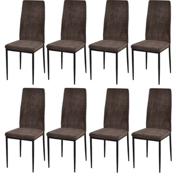 8 krzeseł do salonu kolor BRĄZOWY sztruks MODERN