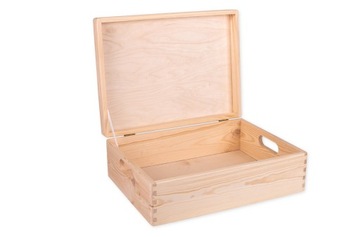 Pudełko Drewniane Skrzynka Z Wiekiem 40x30x13 cm