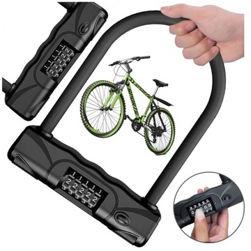 ВЕЛОСИПЕДНЫЙ ЗАМОК С КОМБИНАЦИЕЙ U-LOCK ЗАМОК ВЕЛОСИПЕДНОЙ БЕЗОПАСНОСТИ 5 ЦИФР