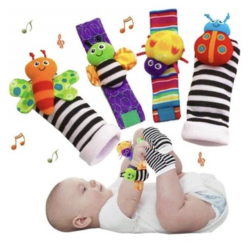 3D OWAD SENSORY SOCKS GLOVES Z GRZECHOTKA DLA BABIES 0-3m x4