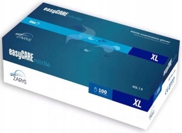 Rękawiczki rękawice nitrylowe easyCare XL 100 szt NIEBIESKIE bezpudrowe