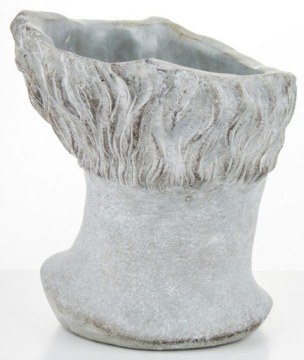 ЦВЕТОЧНЫЙ ГОРШОК КРЫШКА ГОЛОВЫ БЕТОННАЯ СКУЛЬПТУРА ВИНТАЖНАЯ АНТИЧНАЯ ВЫСОТА 19 СМ