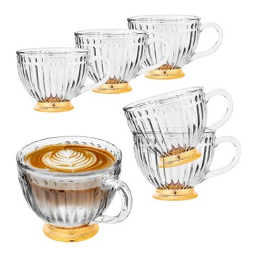 Filiżanki do kawy szklane zestaw filiżanek Altom Design Lily 430 ml 6 sztuk