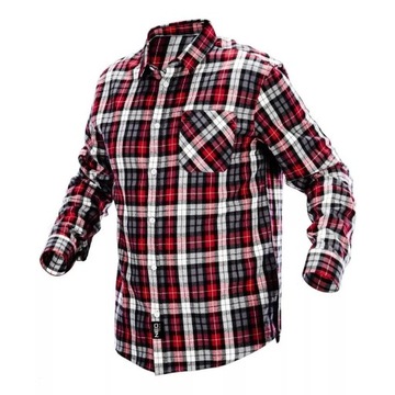 KOSZULA FLANELOWA KRATA CZERWONO-CZARNO-BIAŁA, ROZMIAR XL 81-540-XL