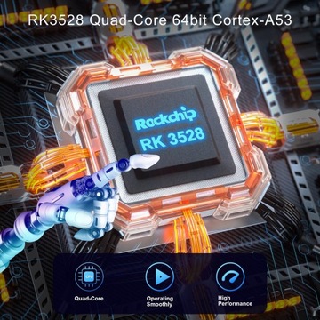 ТВ-приставка Android 13.0, X88 PRO 13, акрил, 4 ГБ ОЗУ, 64 ГБ ПЗУ, RK3528, четырехъядерный процессор