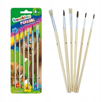 ШКОЛЬНЫЕ ЩЕТКИ BAMBINO - 6 ШТ.