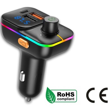 FM-ПЕРЕДАТЧИК БЫСТРОЕ ЗАРЯДНОЕ УСТРОЙСТВО BLUETOOTH АУДИО MP3 BT 3X USB RGB QC 3.0