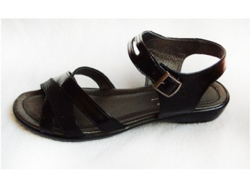 Кожаные сандалии черного цвета HEIGHT H HALF-SHOES 40