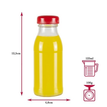 50 бутылок для сока JUICE 125 мл СТЕКЛЯННАЯ бутылка для сока с крышкой