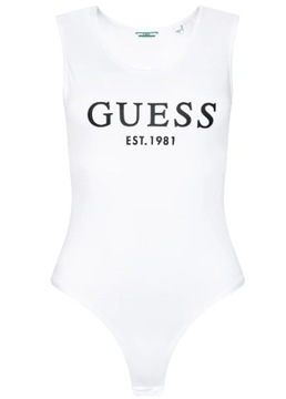 GUESS damskie body na ramiączkach białe bawełna czarne logo M