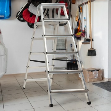 АЛЮМИНИЕВАЯ ЛЕСТНИЦА ДОМАШНЯЯ ЛЕСТНИЦА 6 СТУПЕНЕЙ, ДВУХСТОРОННЯЯ СКЛАДНАЯ